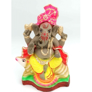  Eco Friendly Clay color full  Ganesha murti/idols 27inches 